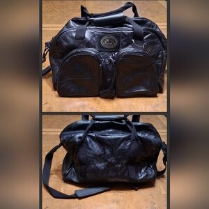Black Leather Duffel Bag